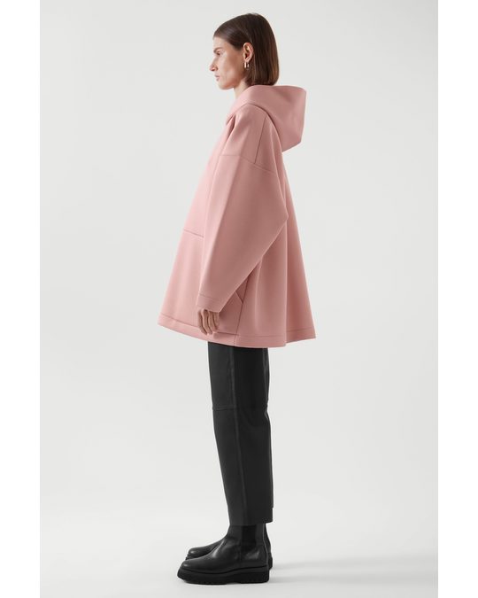 COS Oversized Scuba Hoodie Pale Pink