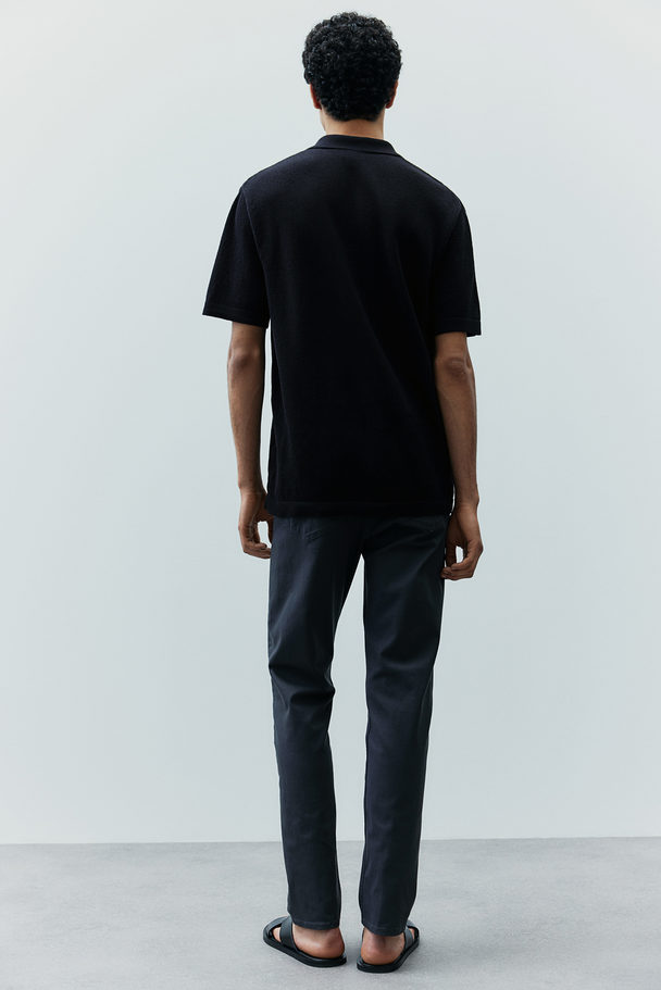 H&M Poloshirt in Slim Fit Schwarz