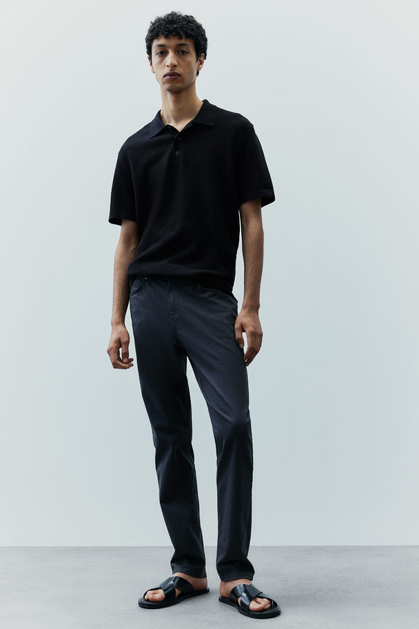 H&M Poloshirt in Slim Fit Schwarz