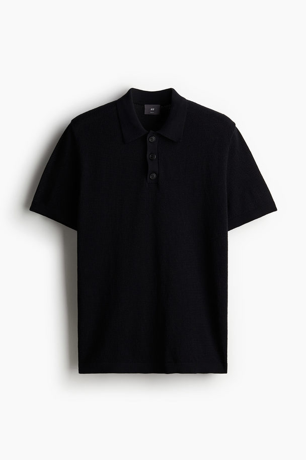 H&M Poloshirt in Slim Fit Schwarz