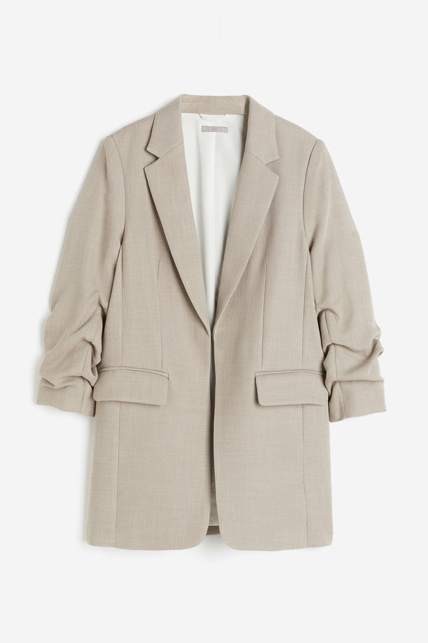 H&M Blazer Met Rimpeleffect Beige