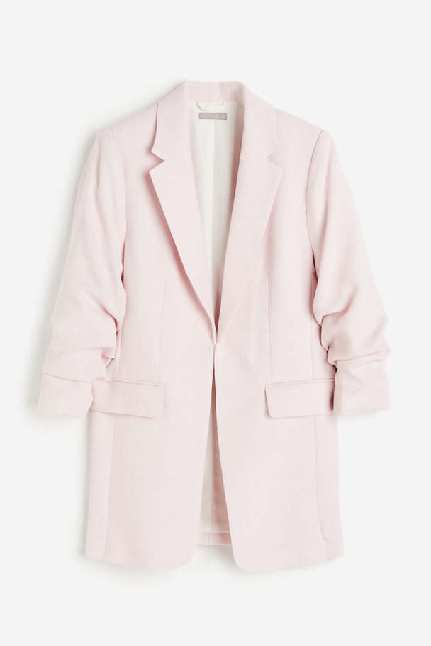 H&M Blazer Met Rimpeleffect Lichtroze