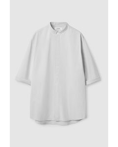 Regular-fit Collarless Shirt White / Black
