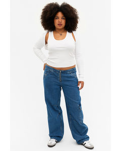 Cargo-jeans Med Lavt Liv Blå