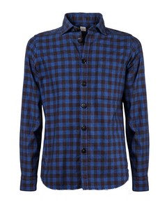 Gmf 695 Bleu Brown Checkered Shirt