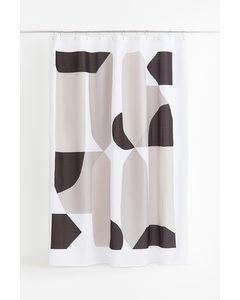 Printed Shower Curtain Greige/patterned