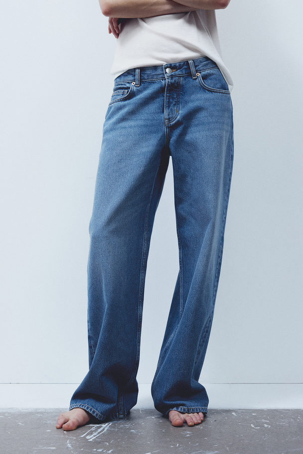 H&M Wide Regular Jeans Mittleres Denimblau