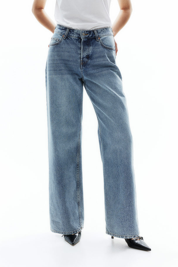H&M Wide Regular Jeans Light Denim Blue
