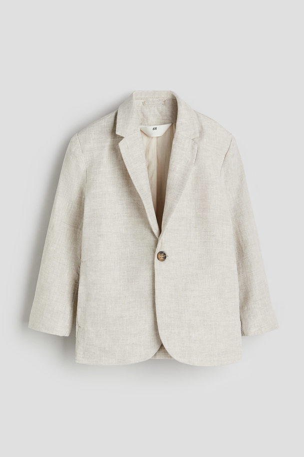 H&M Jackett aus Leinen Hellbeige