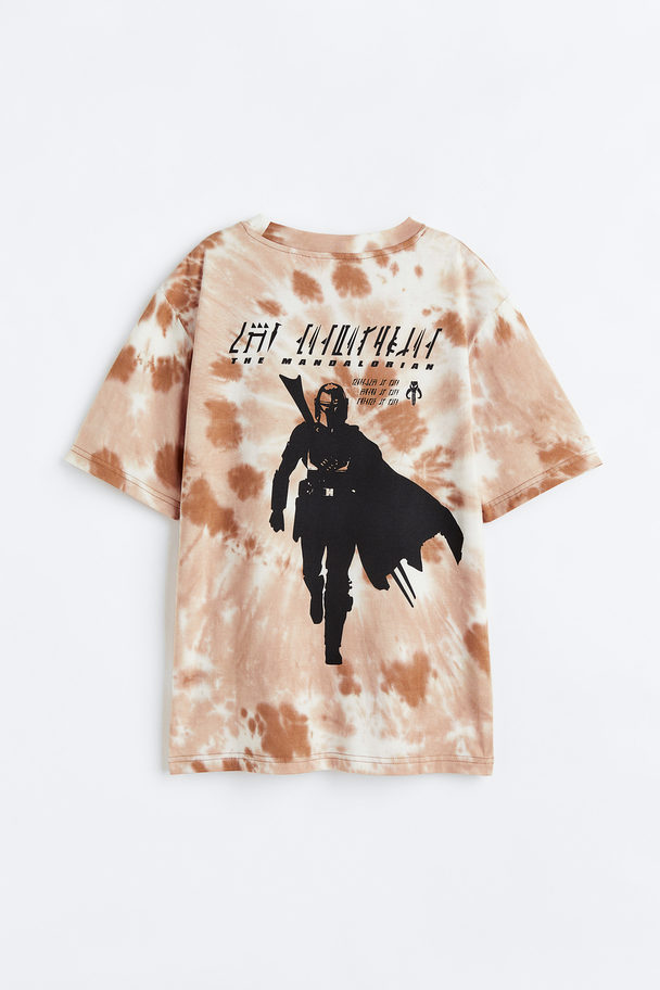 H&M T-shirt Met Print Gebroken Wit/the Mandalorian