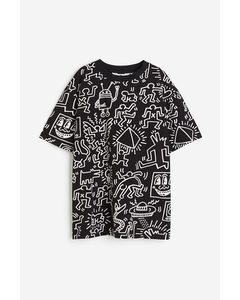 T-shirt Med Tryk Sort/keith Haring