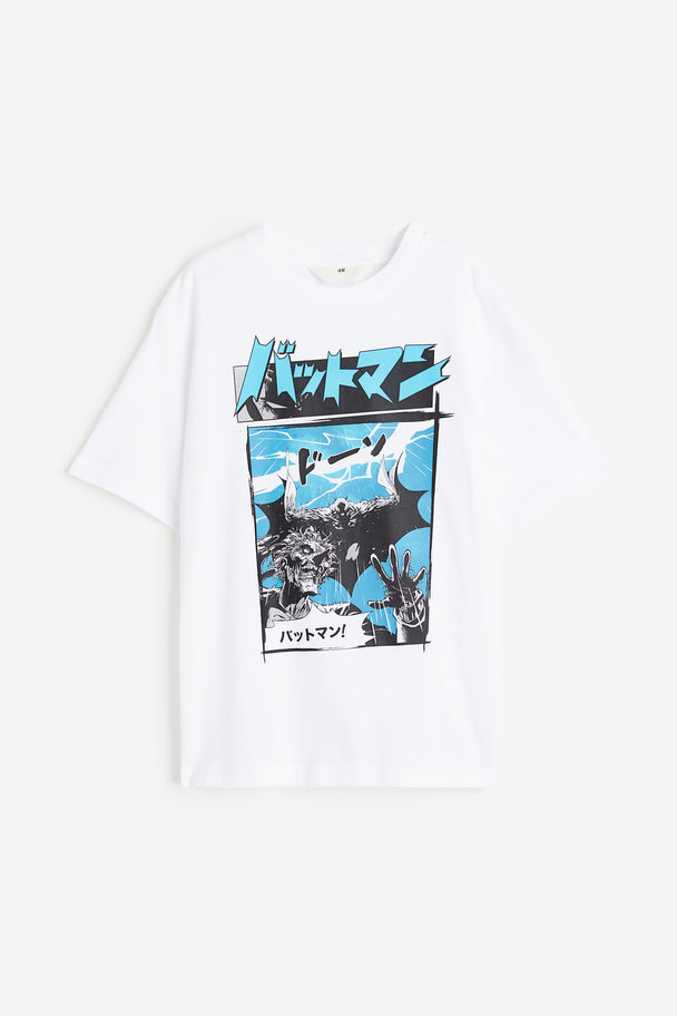 H&M T-Shirt mit Print Weiß/Batman