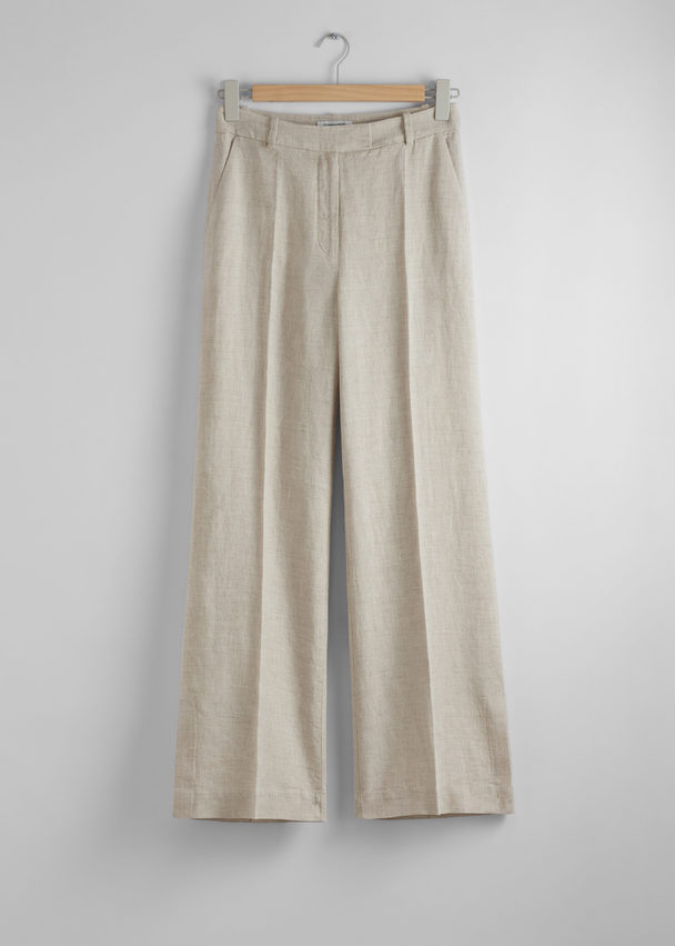 & Other Stories Elegante Linnen Broek Oatmeal