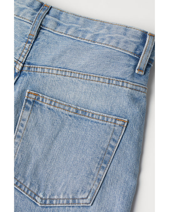 H&M Relaxed Tapered High Jeans Light Denim Blue