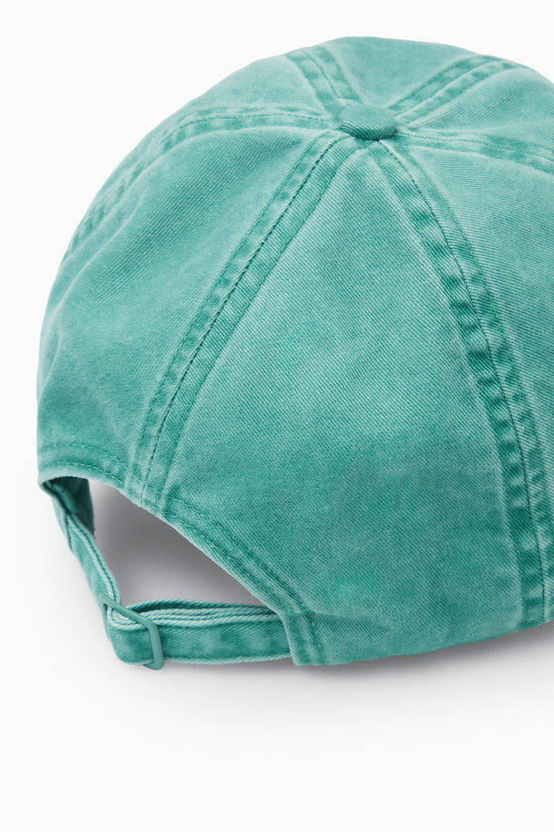 COS Washed Cotton-twill Baseball Cap Teal