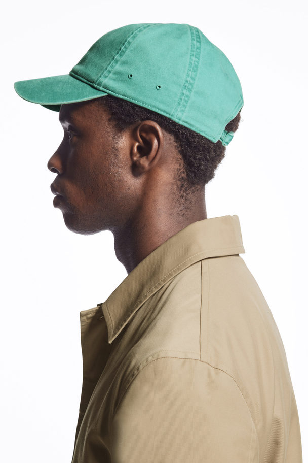 COS Washed Cotton-twill Baseball Cap Teal