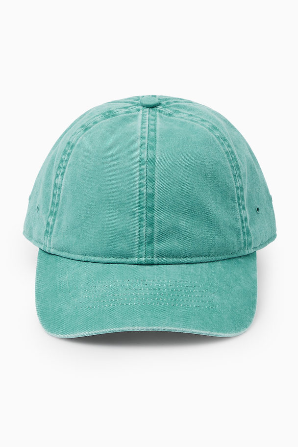 COS Washed Cotton-twill Baseball Cap Teal