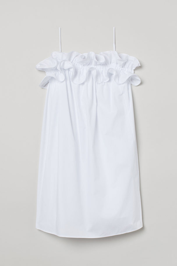 H&M Kleid mit Volants Weiß