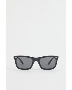 Zonnebril Met Hoekige Glazen Zwart