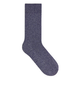 Supima Cotton Rib Socks Blue