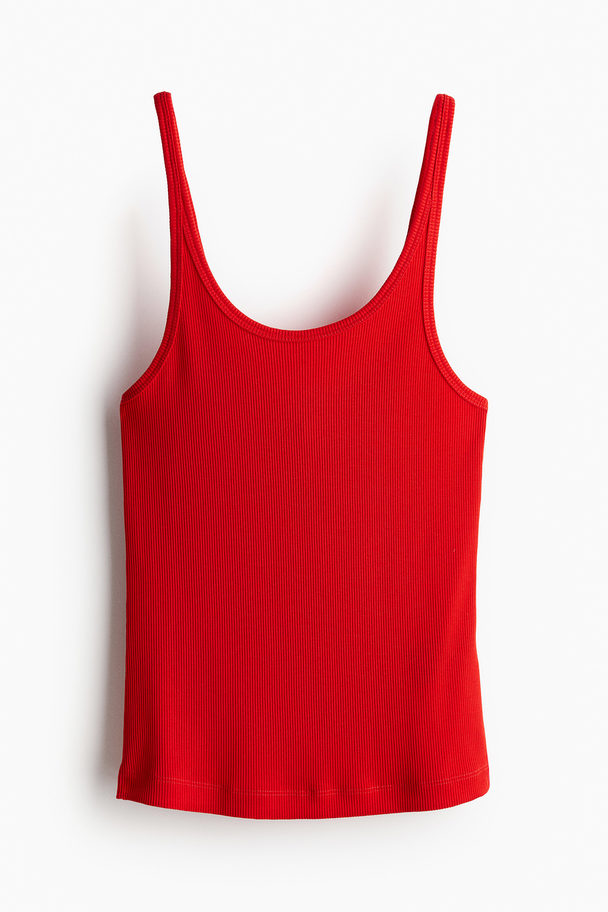 H&M Geribde Singlet Rood