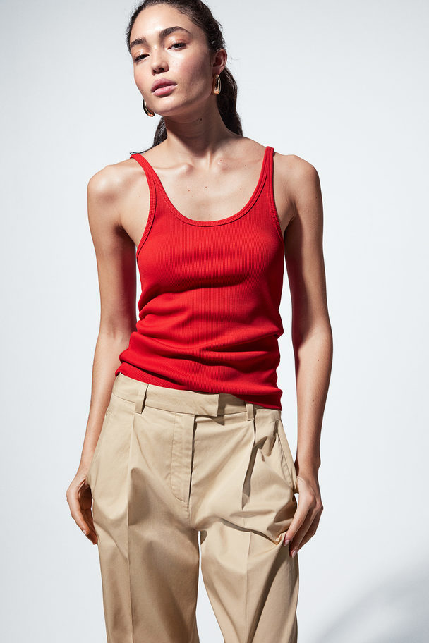 H&M Ribbed Vest Top Red