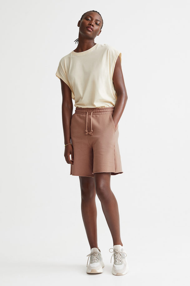 H&M Sweatshirt Shorts Dark Beige