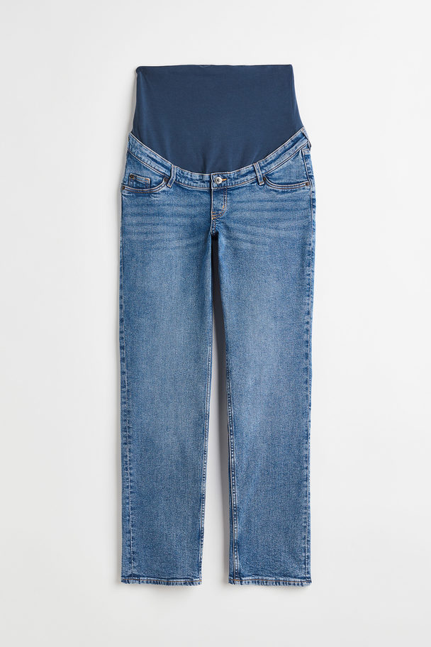 H&M MAMA Straight High Jeans Blau