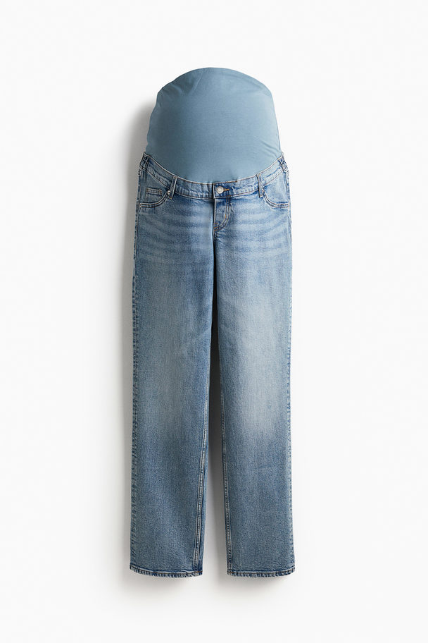 H&M MAMA Straight High Jeans Helles Denimblau