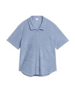 Cotton Towelling Shirt Dusty Blue