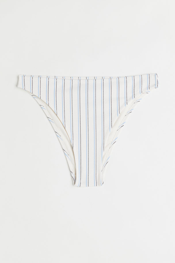 H&M Bikini Bottoms White/pinstriped