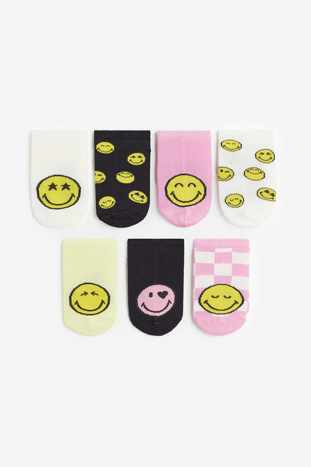 H&M 7-pack Trainer Socks Pink/patterned