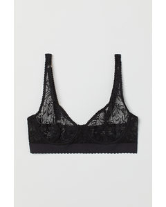 Non-padded Underwired Bra Black/lace