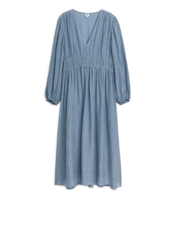 ARKET Kleid mit V-Ausschnitt Blau