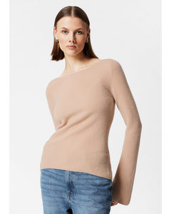 Bell Sleeve Cashmere Jumper Peach