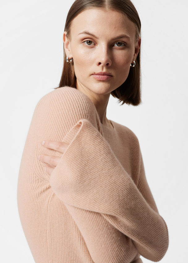 & Other Stories Bell Sleeve Cashmere Jumper Peach