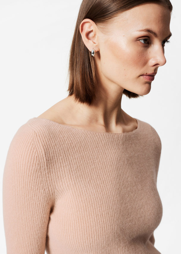 & Other Stories Bell Sleeve Cashmere Jumper Peach