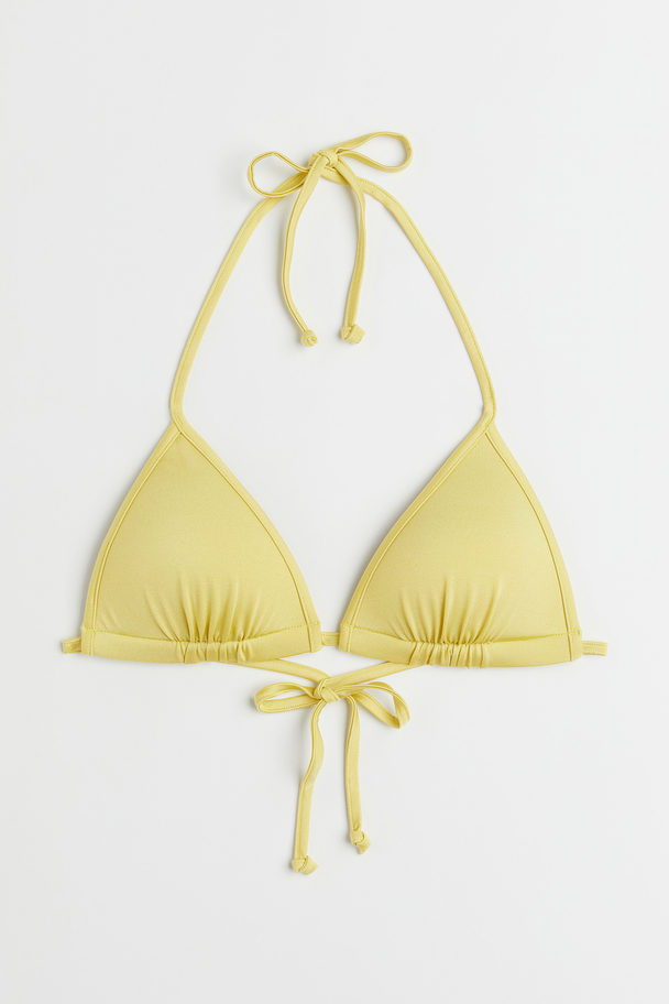 H&M Push-up Triangle Bikini Top Light Yellow-green