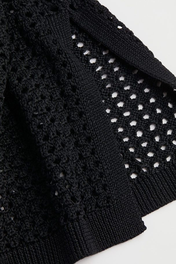 H&M Pointelle-knit Dress Black