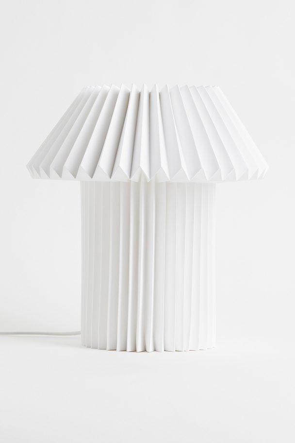H&M HOME Pleated Paper Table Lamp White