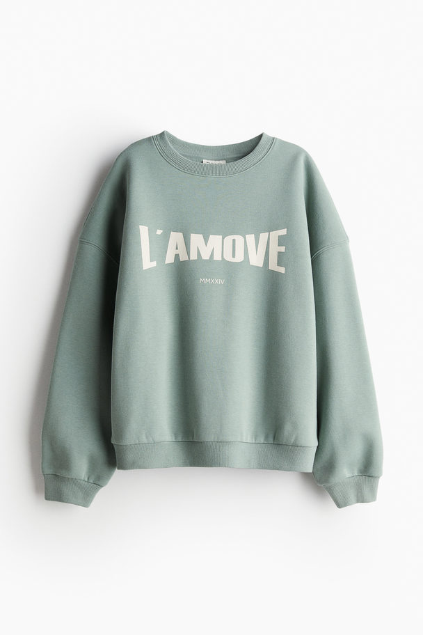 H&M Sports Sweatshirt Light Dusty Green/l'amove