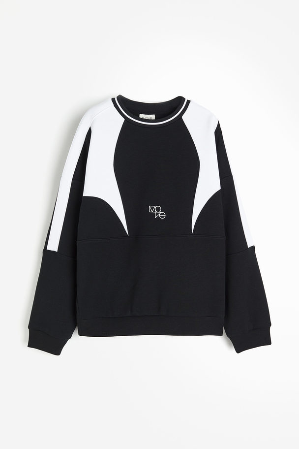 H&M Træningssweatshirt Sort/hvid