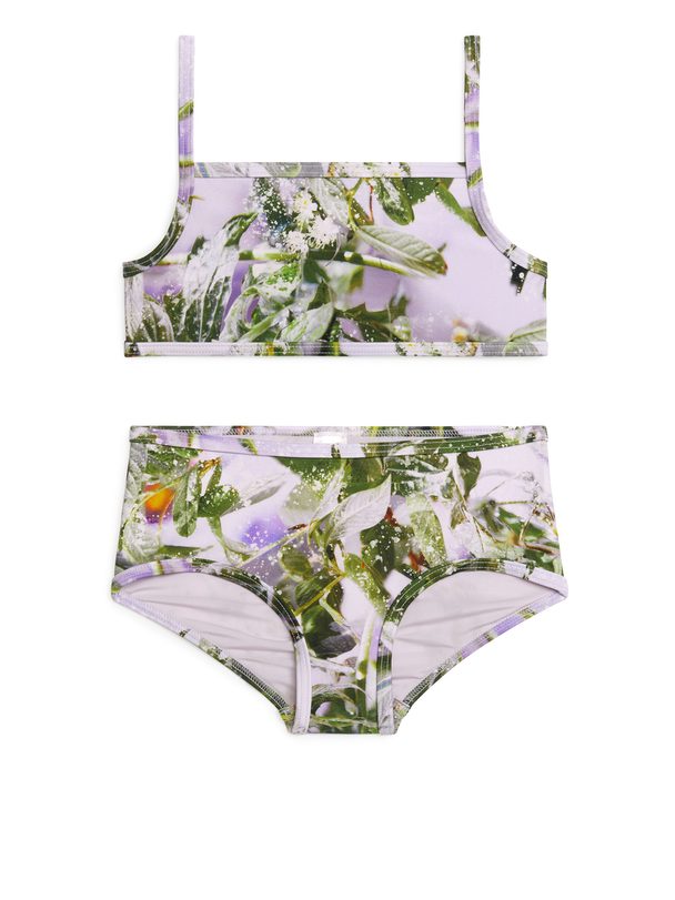 ARKET Bikini mit Slowflower-Print Flieder/Blüten