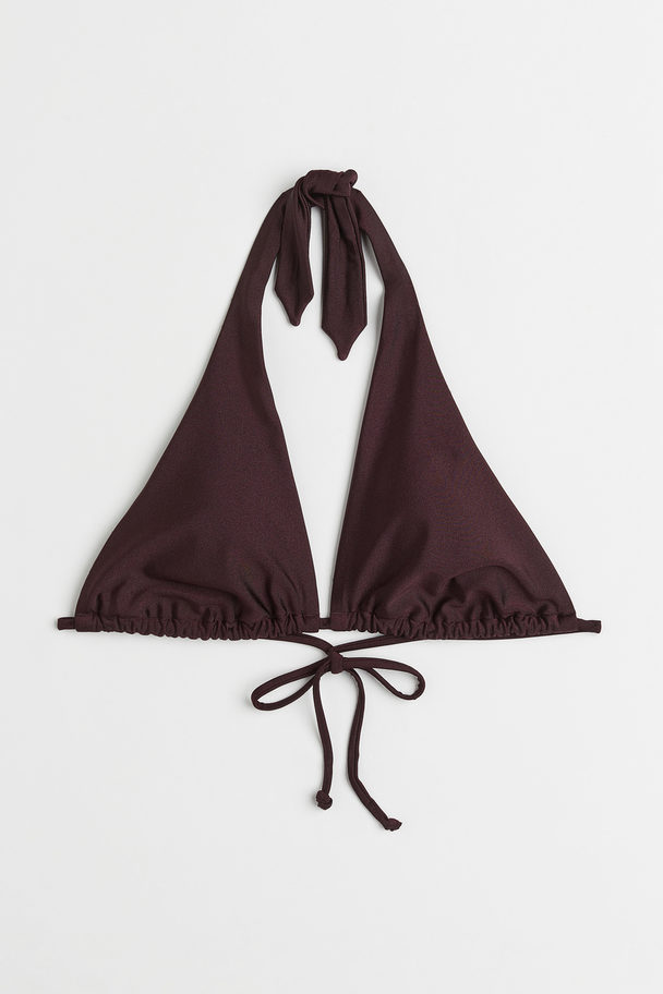 H&M Padded Triangle Bikini Top Brown