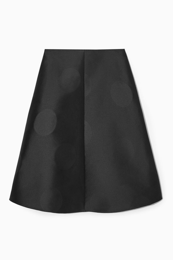 COS Polka-dot Taffeta Midi Skirt Black
