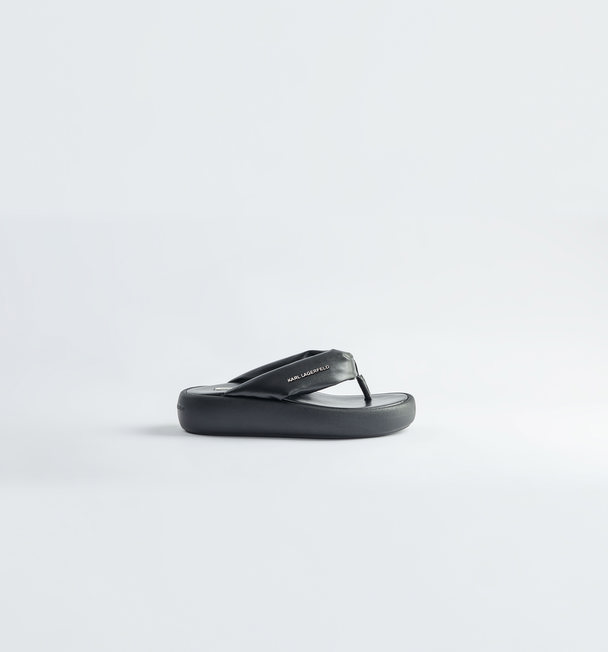 Karl Lagerfeld Laguna Quilted Thong Sandals Black