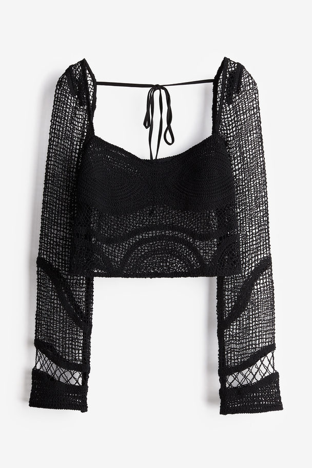 H&M Croppad Topp Med Virkad Look