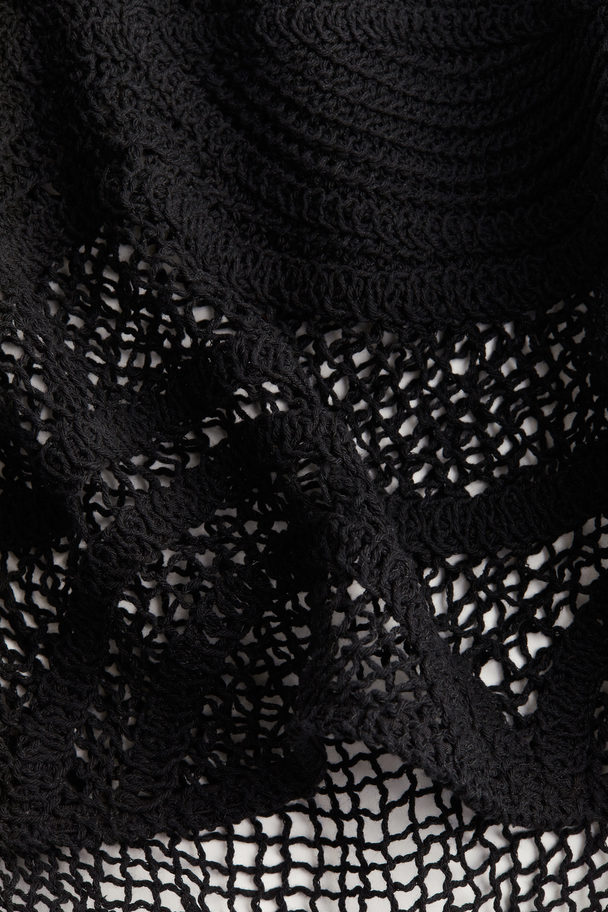H&M Cropped Crochet-look Top Black