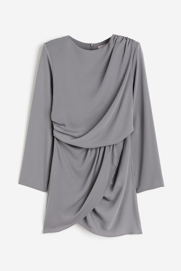 H&M Drapiertes Kleid Grau