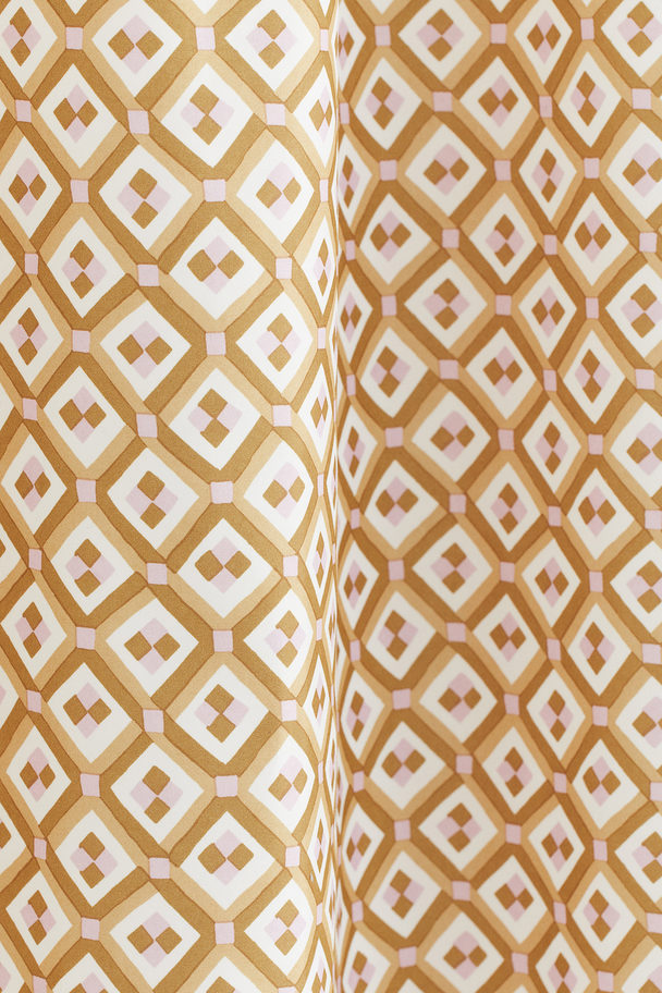 H&M HOME Patterned Shower Curtain Dark Yellow/patterned